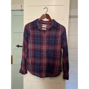 American Eagle Lightweight Boyfriend Fit Flannel Plaid Shirt